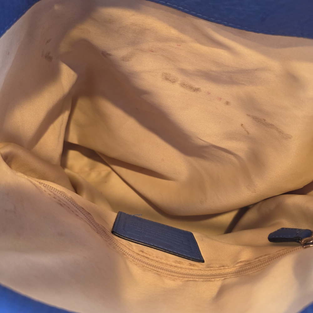Coach Blue Pebbled Leather Hobo Bag - Picture 10 of 13